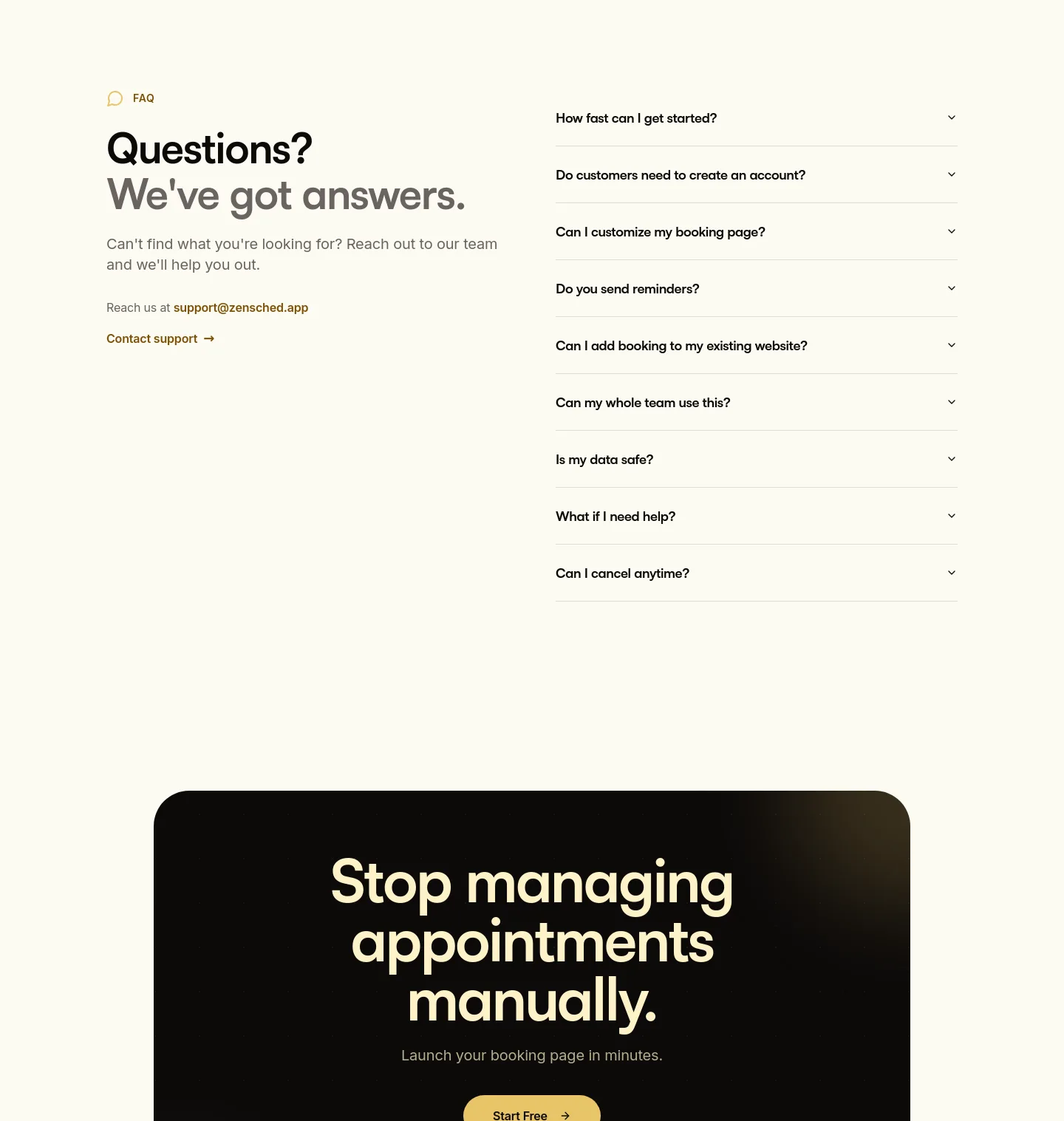 zensched.app FAQ section