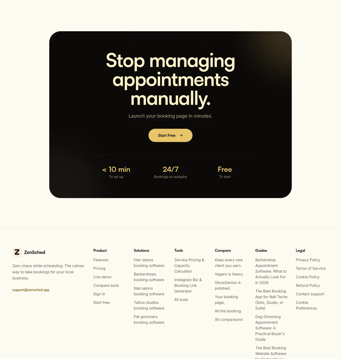 zensched.app — a real CTA section