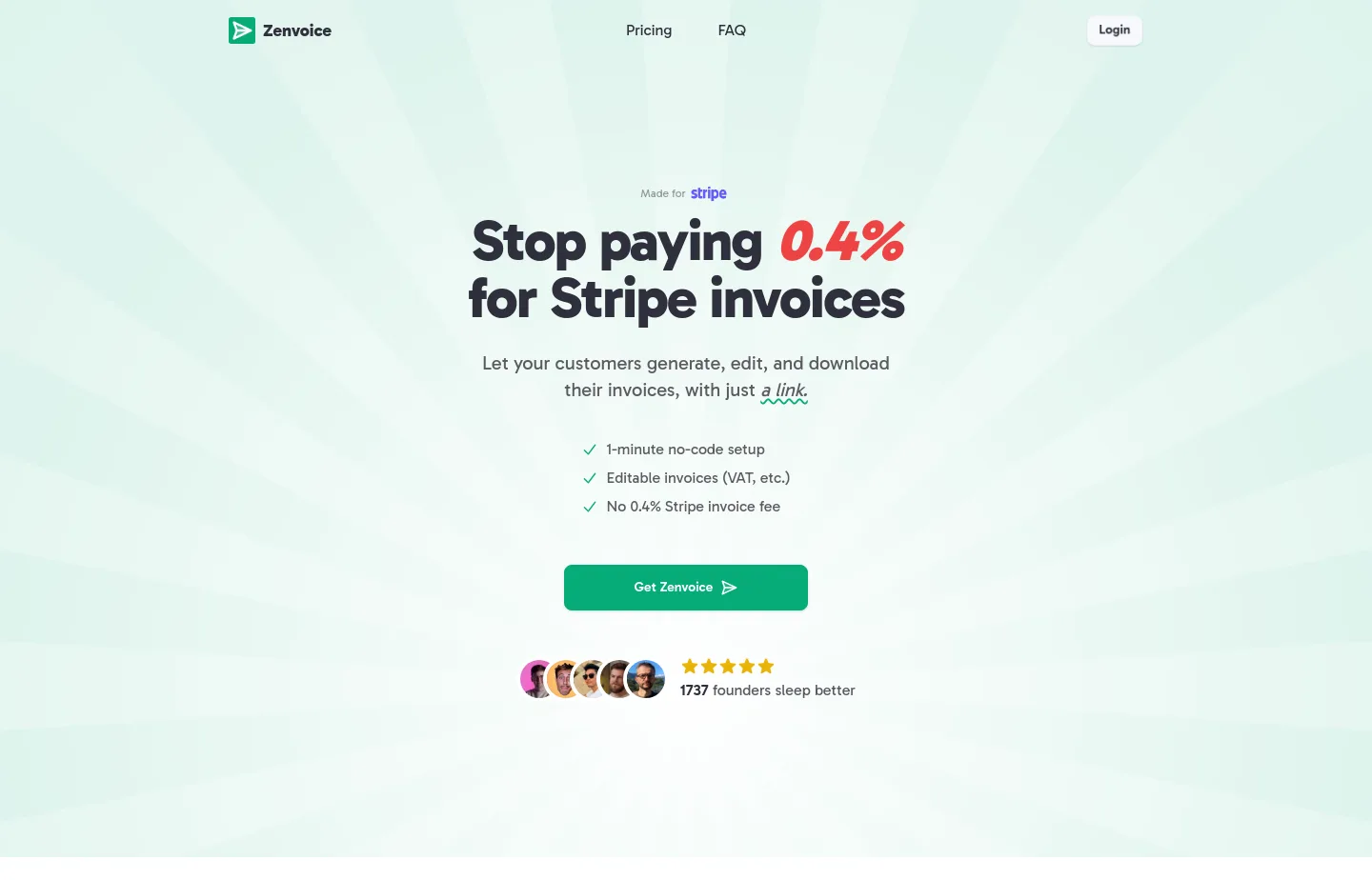 zenvoice.io Hero section