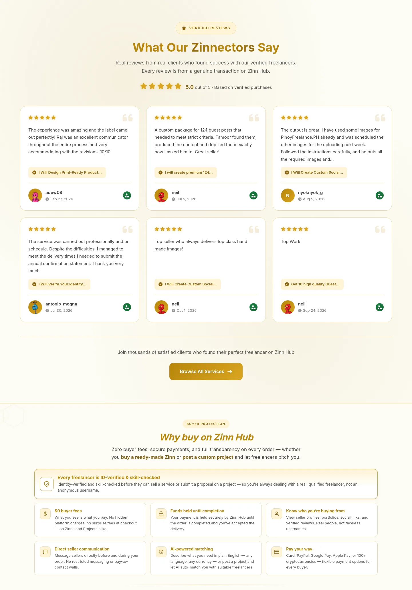 zinnhub.com — a real Reviews section