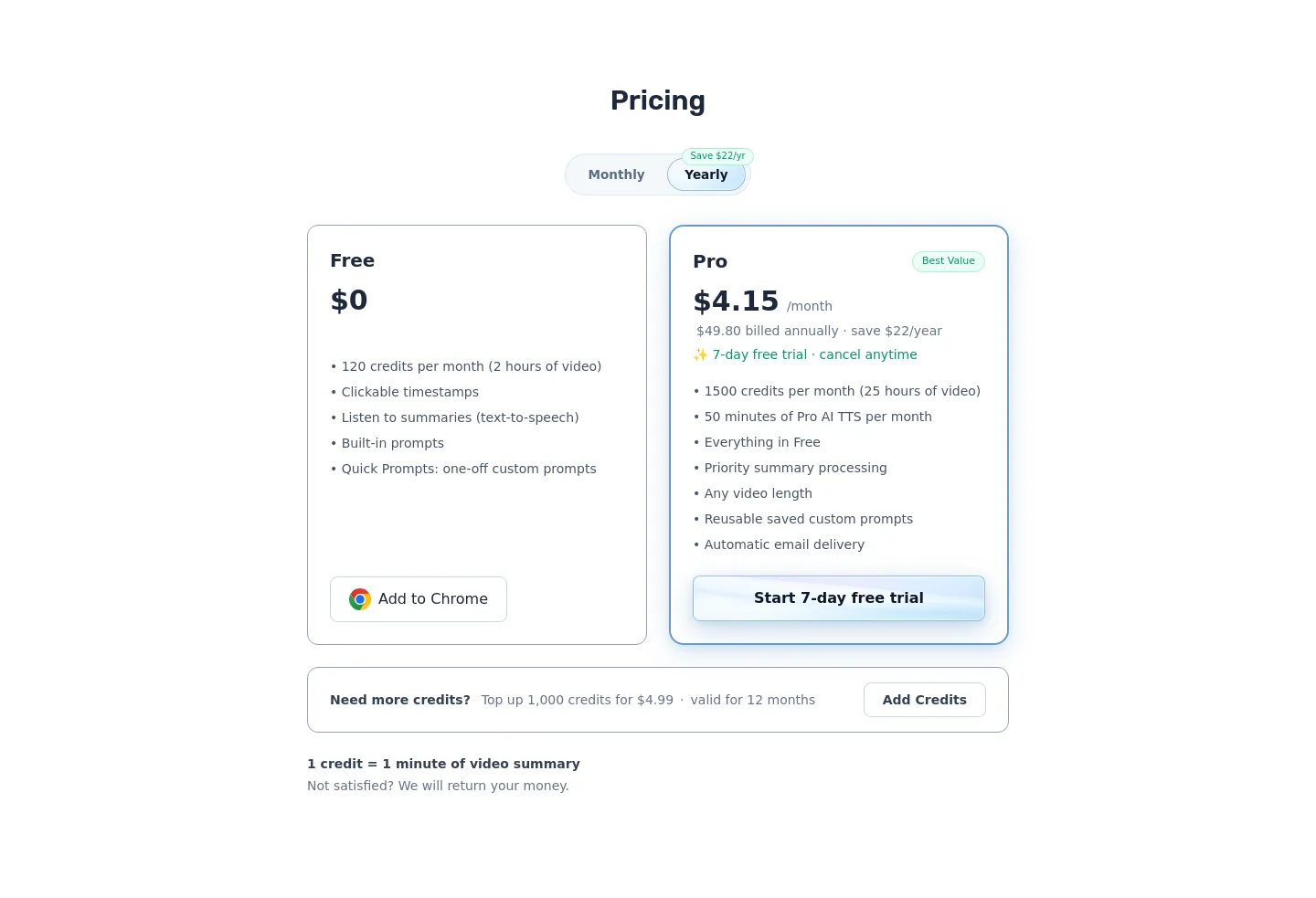 zlothai.com — a real Pricing section