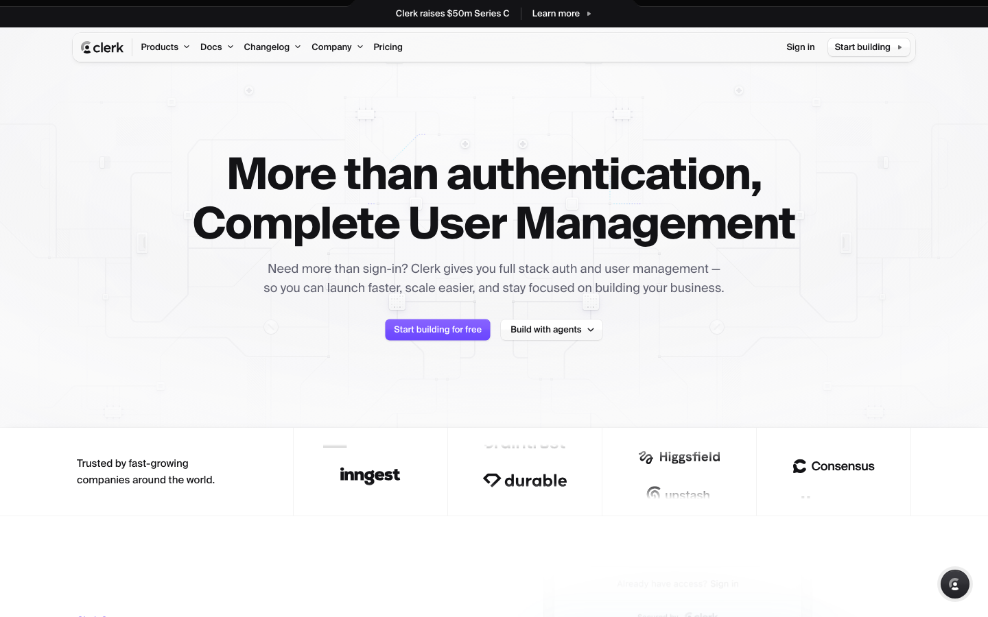 Above-the-fold capture of clerk.com