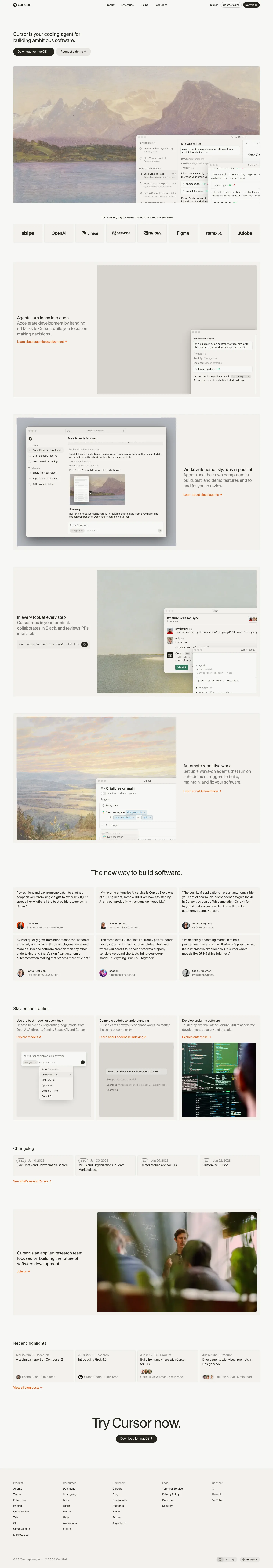 cursor.com section