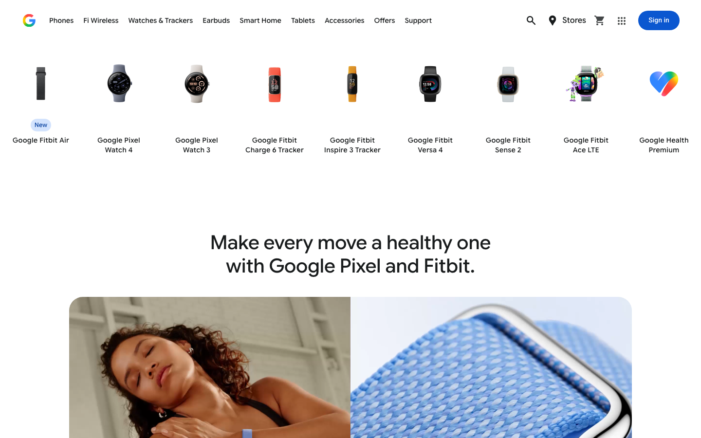Above-the-fold capture of fitbit.com