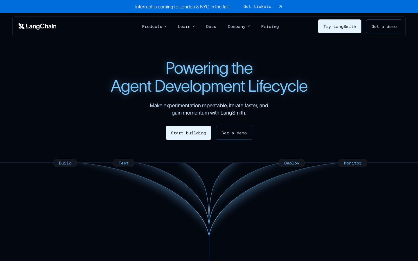 Above-the-fold capture of langchain.com