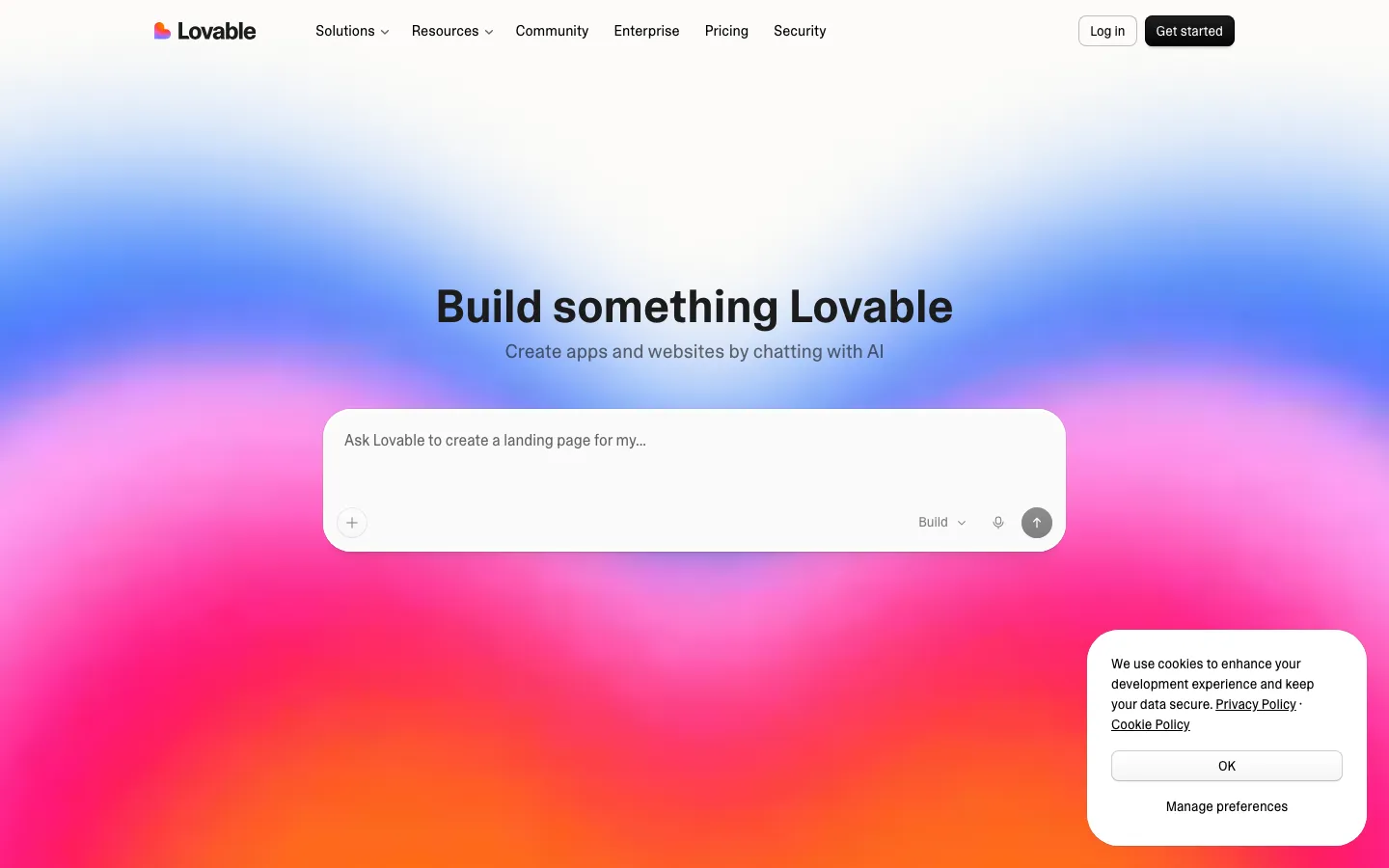 lovable.dev section
