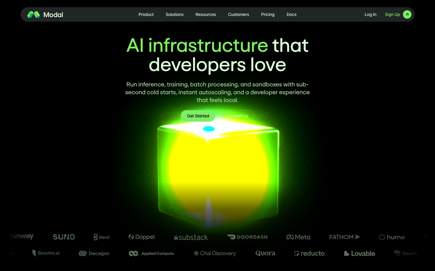 Above-the-fold capture of modal.com