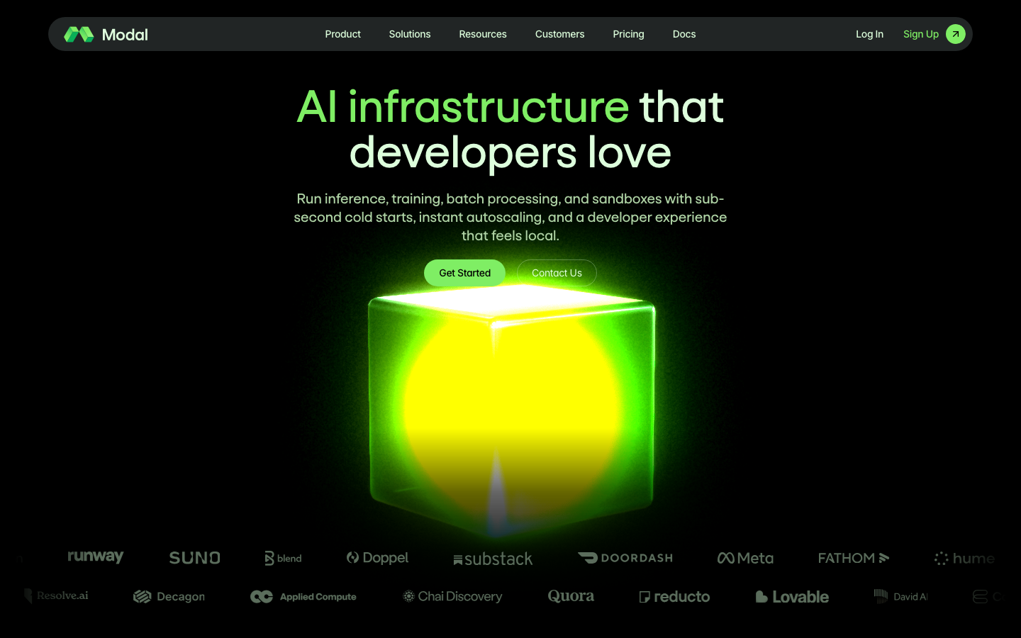 Above-the-fold capture of modal.com