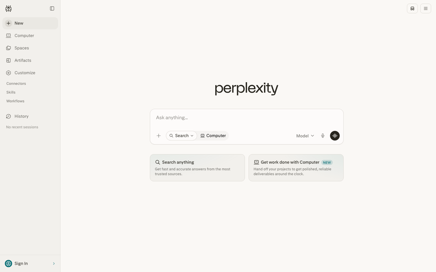 Above-the-fold capture of perplexity.ai