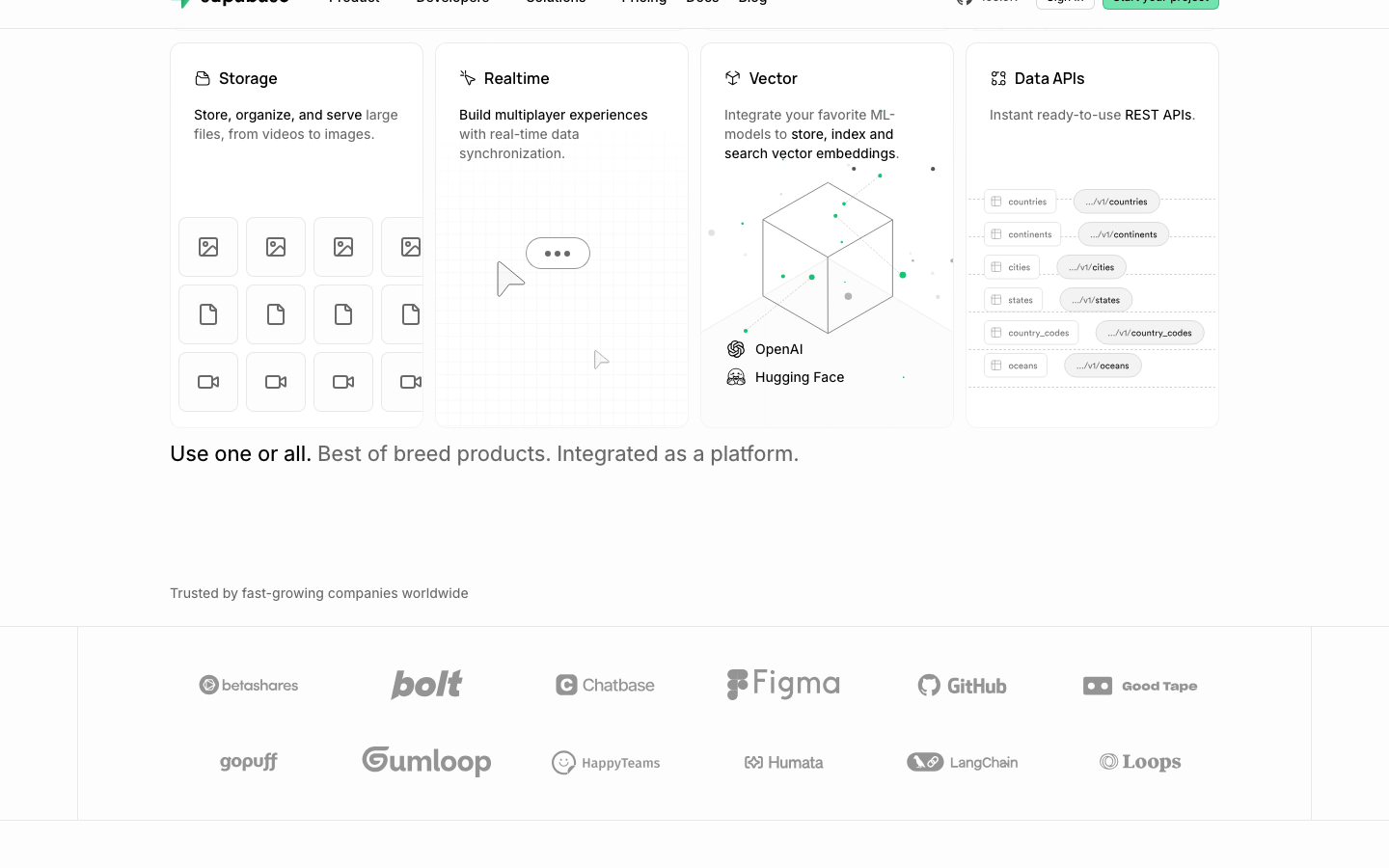 Above-the-fold capture of supabase.com