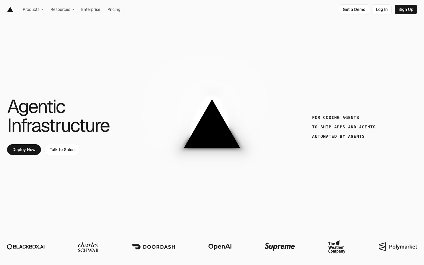 Above-the-fold capture of vercel.com