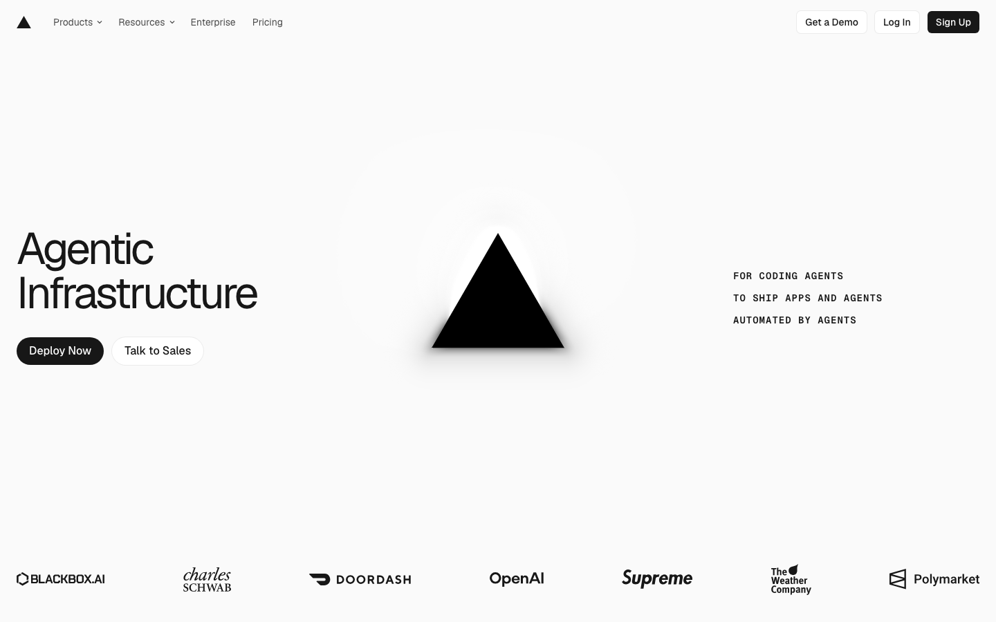 Above-the-fold capture of vercel.com